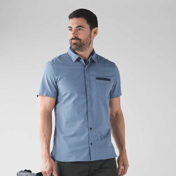 Lululemon Men's Summer Fridays Buttondown - Blue - Picture 1 of 7